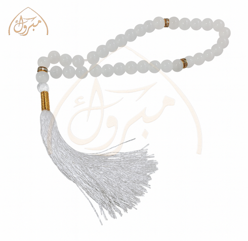 Premium Stone Tasbeeh - 33 Beads, 8/10mm Size - Handcrafted Islamic Prayer Beads with Zikar Beads for Enhanced Spiritual Connection