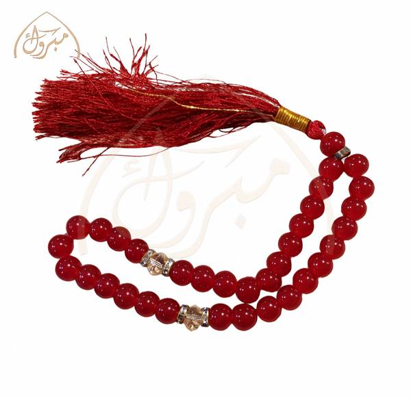 Premium Stone Tasbeeh - 33 Beads, 8/10mm Size - Handcrafted Islamic Prayer Beads with Zikar Beads for Enhanced Spiritual Connection