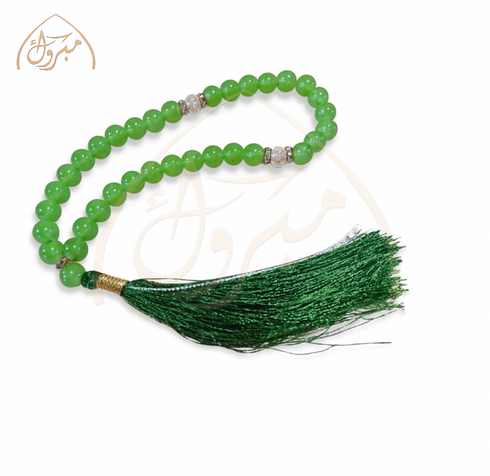 Premium Stone Tasbeeh - 33 Beads, 8/10mm Size - Handcrafted Islamic Prayer Beads with Zikar Beads for Enhanced Spiritual Connection